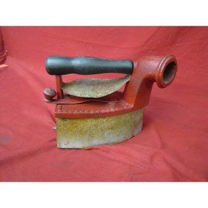 Antique 1800’s Charcoal Sad Iron With Wood Handle
